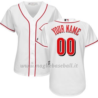 Maglia Baseball Donna Cincinnati Reds Per sonalizada Bianco